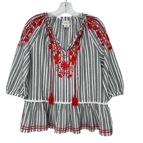 Kate Spade Broome Street Embroidered oversized tunic top women's size XS - Picture 2 of 7